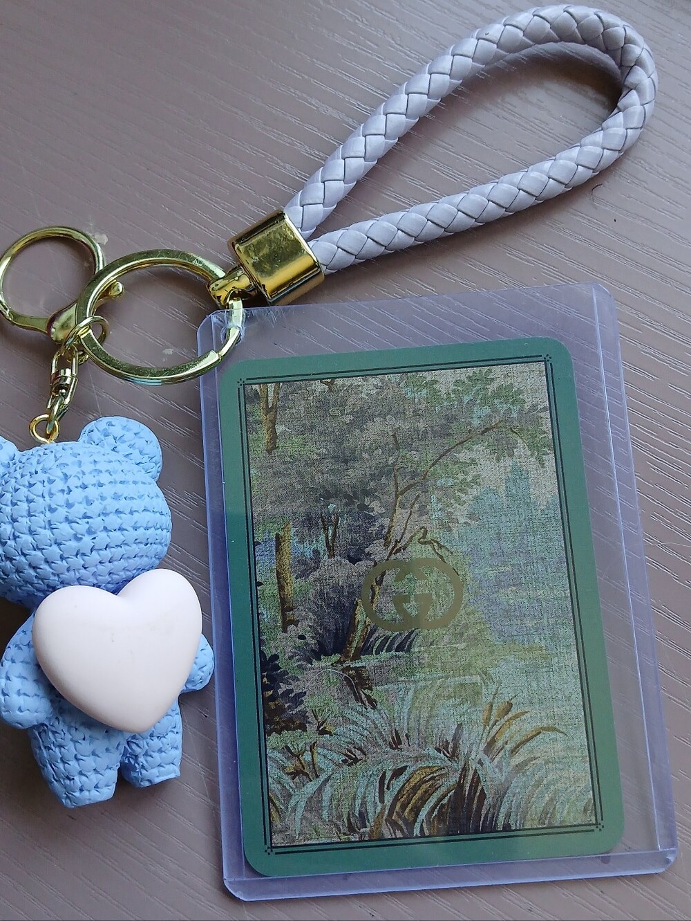 GUCCI Authentic 8♧ Playing Card, Braided Key/Bag Charm + Bear/Heart + Card Case